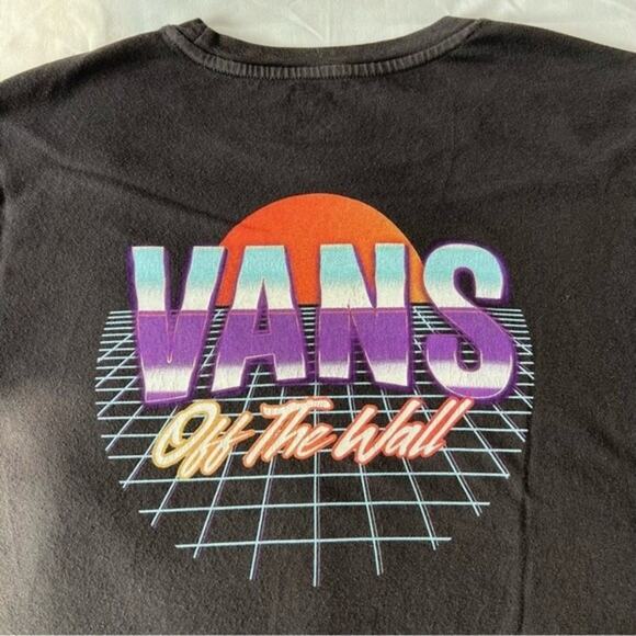 Vans Kid's XL Graphic T-Shirt Retro Style Black Short Sleeve Tee - Picture 3 of 8